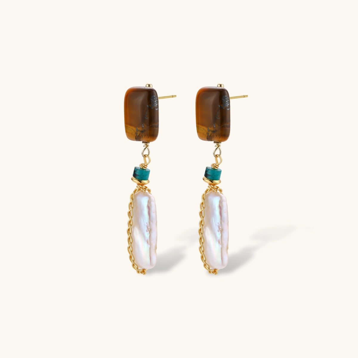 Amber Baroque Pearl Drops, view 3