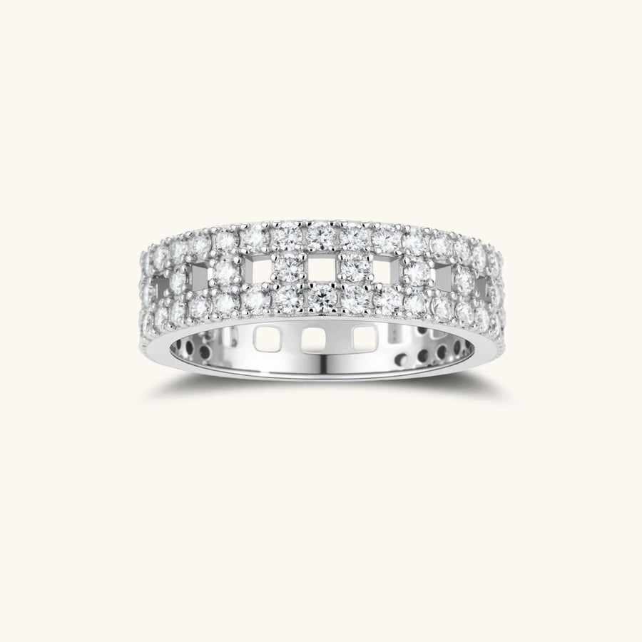 Stellar Row Moissanite Ring