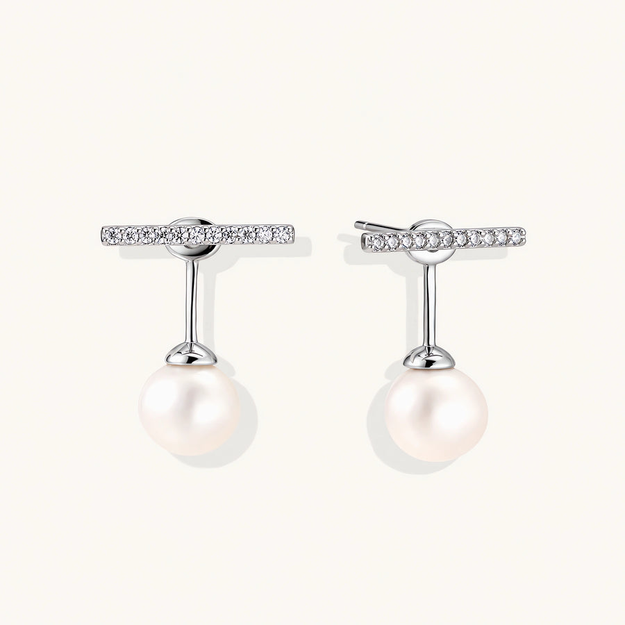 Pearl Drop T-Bar Earrings