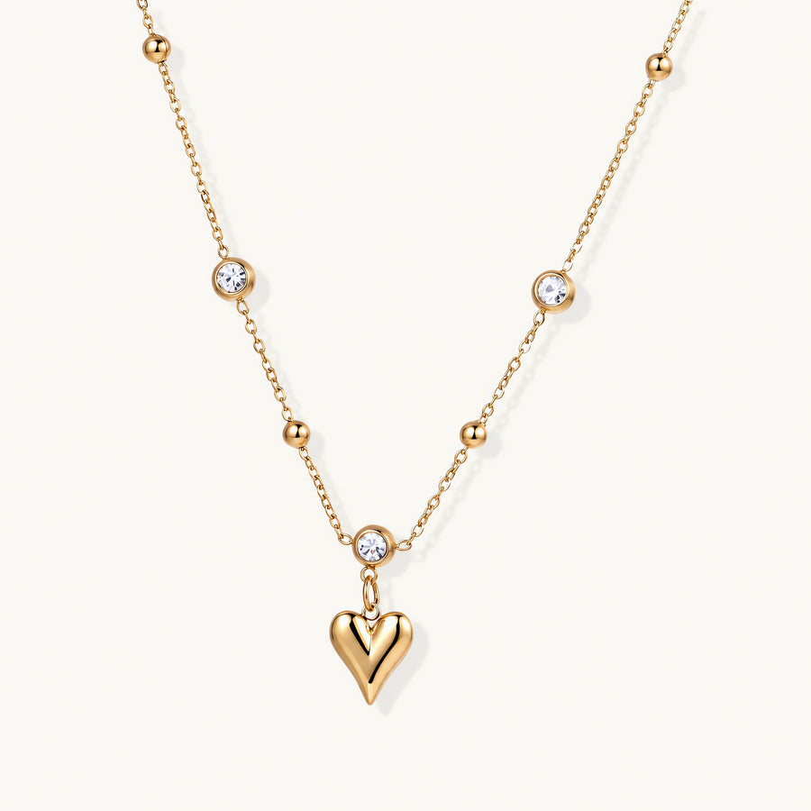 Crystal Heart Charm Necklace