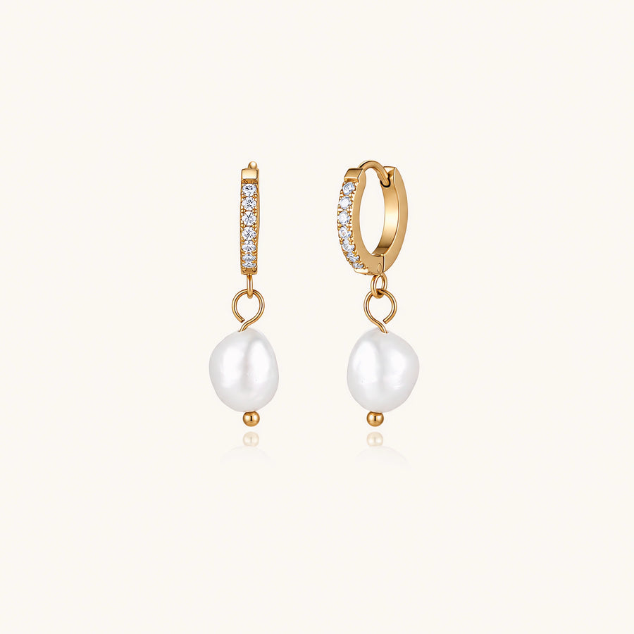 Pearl Drop Hoops
