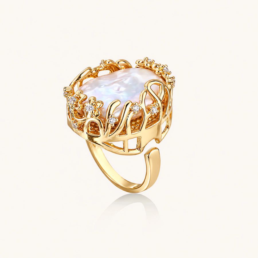 Baroque Pearl Crown Ring