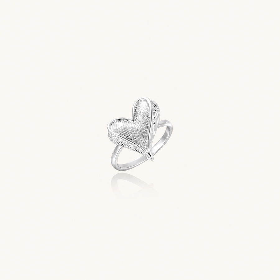 Feathered Heart Ring
