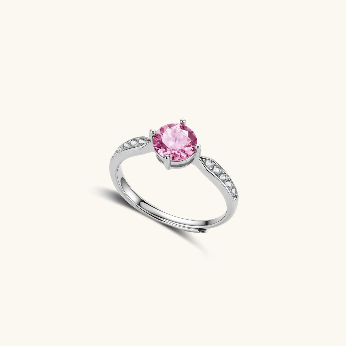 Pink Dreams Moissanite Ring: 1 ct pink moissanite in a sterling silver setting