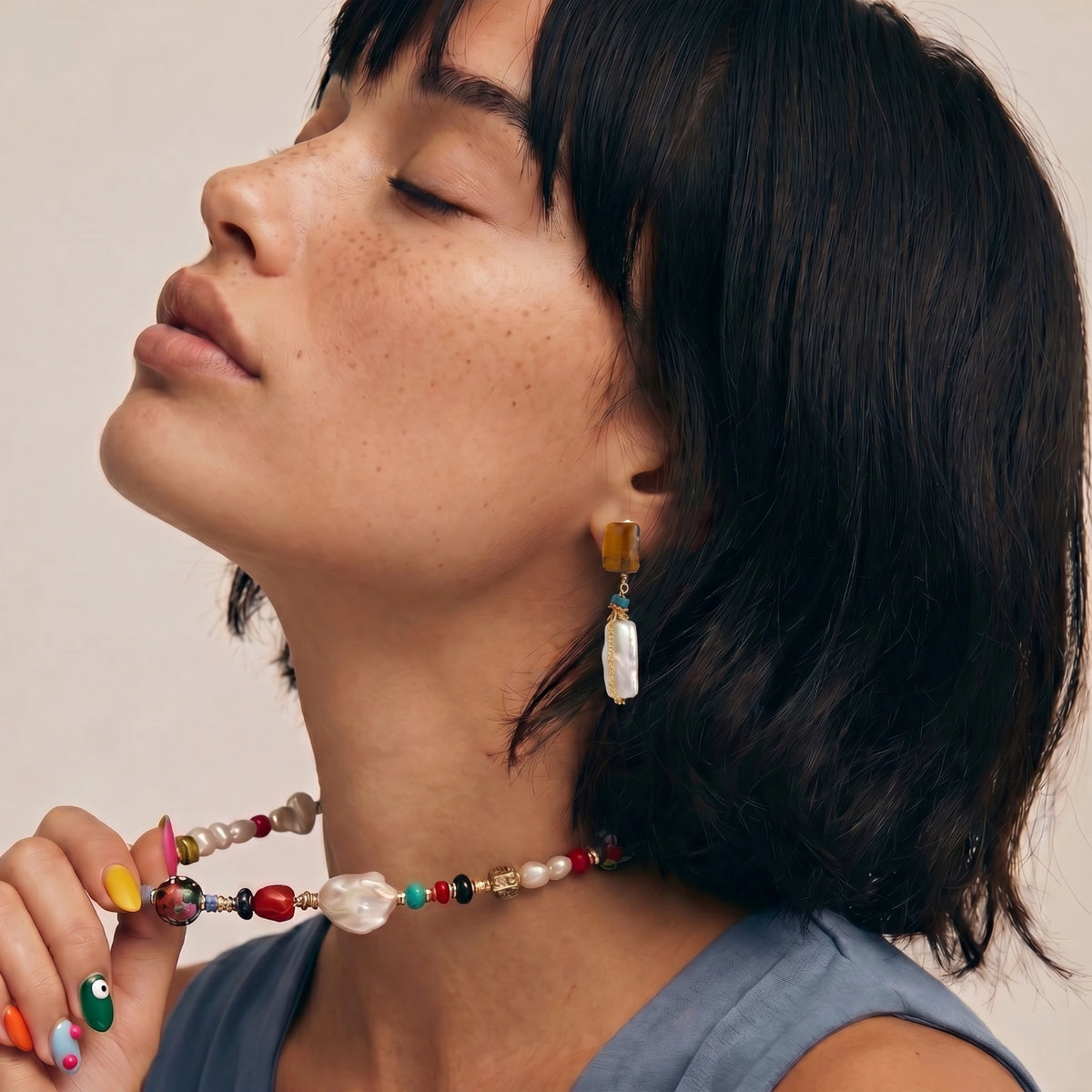 Amber Baroque Pearl Drops, view 5