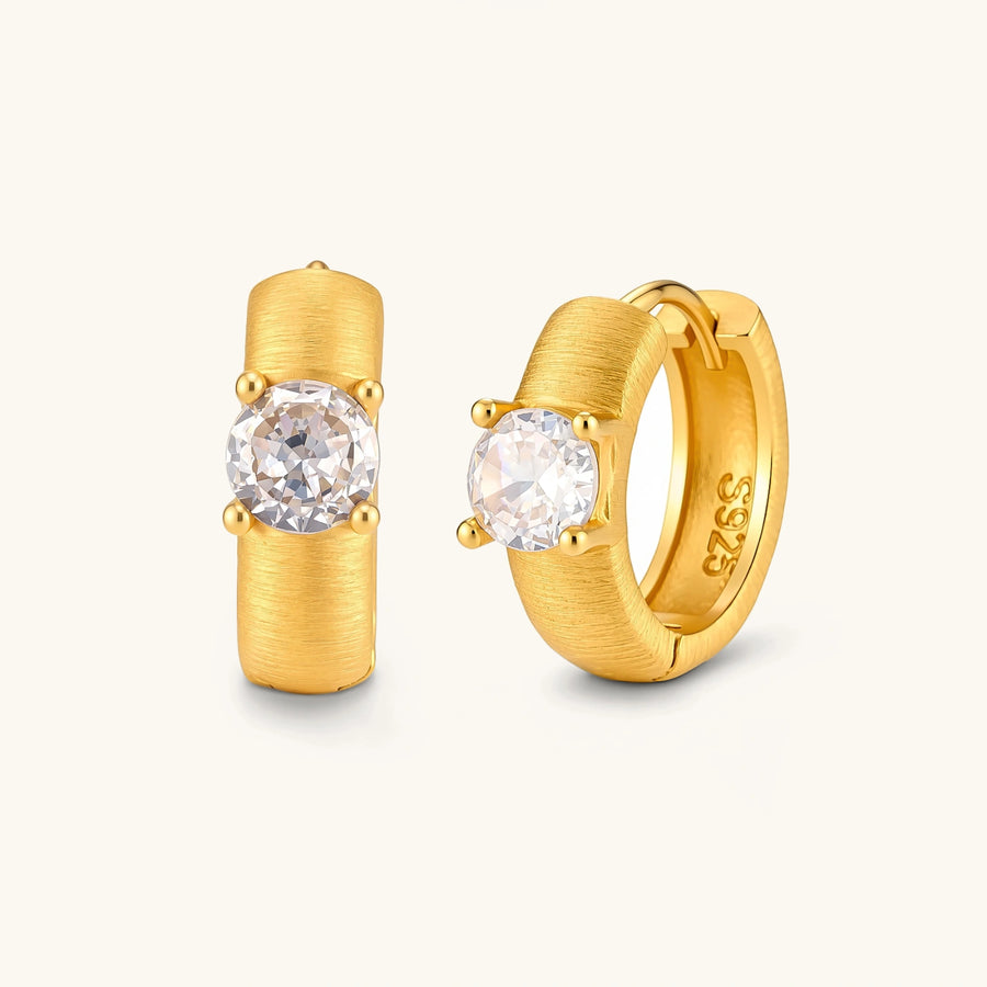 Solitaire Huggie Hoops