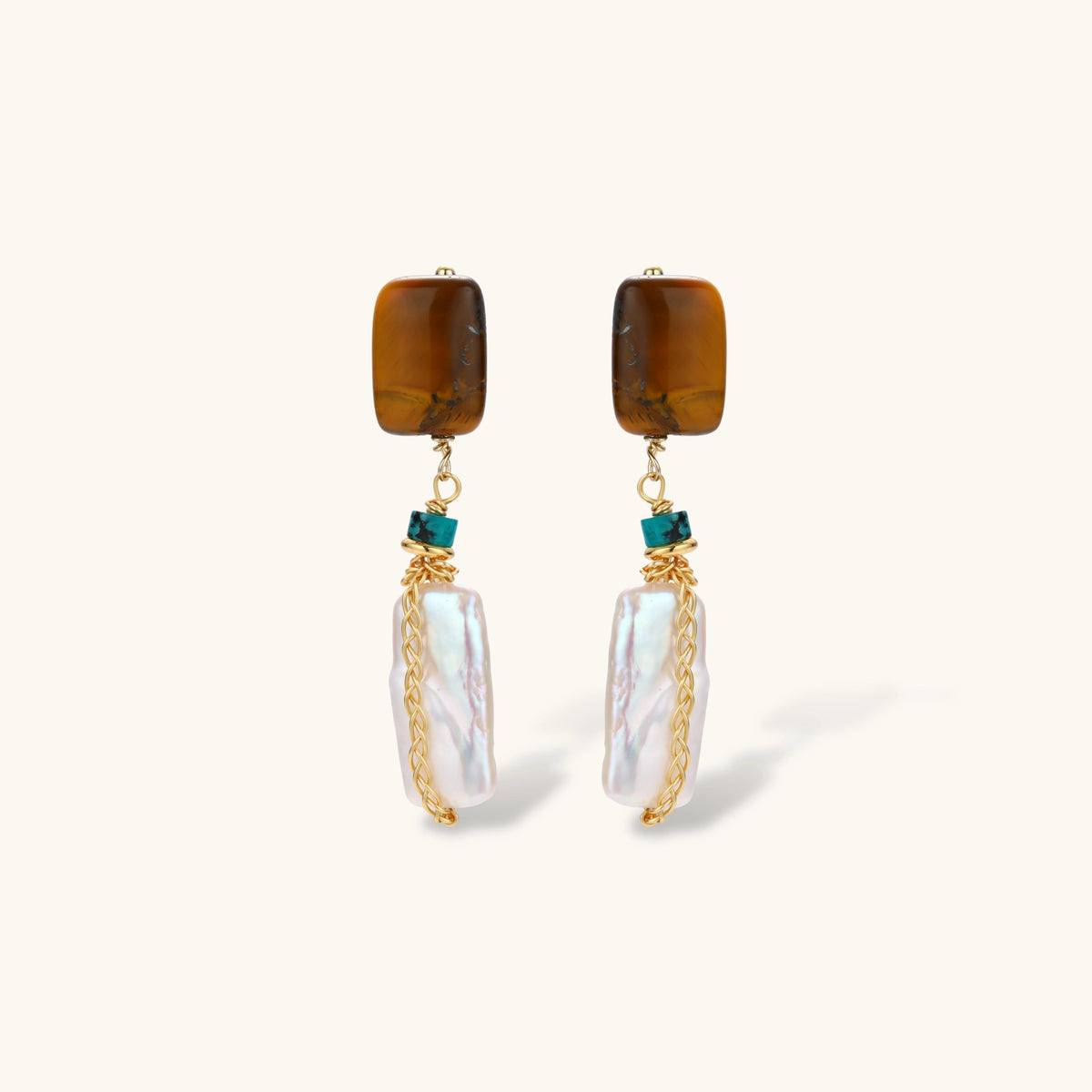 Amber Baroque Pearl Drops, view 2