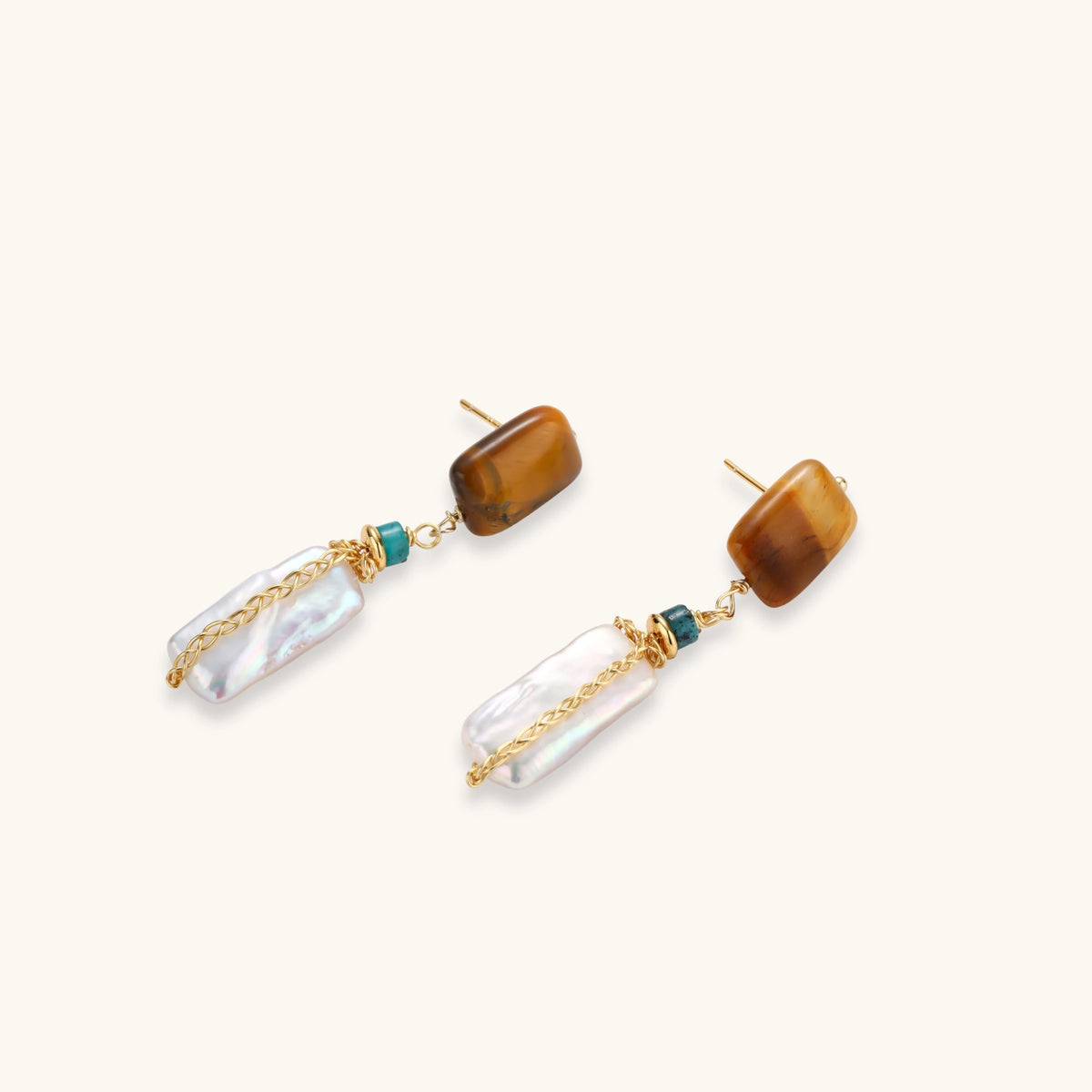 Amber Baroque Pearl Drops, view 4